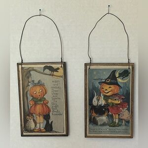 Vintage Halloween Postcard Hanging Decor
